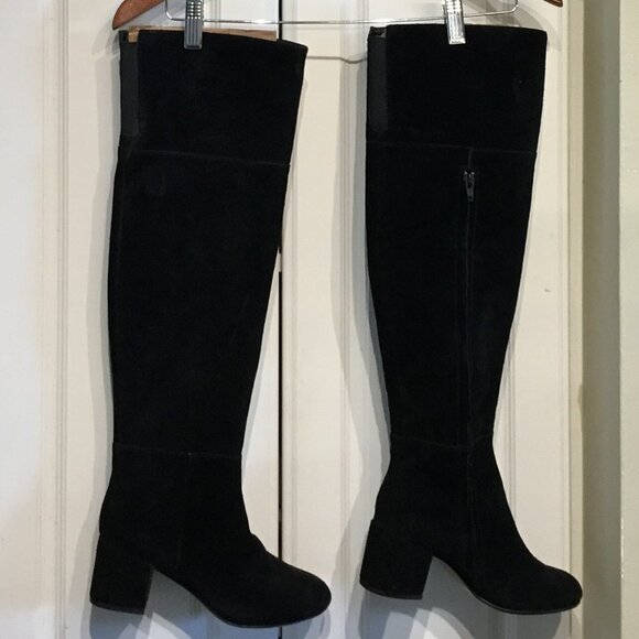 Clark's Black Suede Barley Ray Over Knee Boots Size 6M - Picture 2 of 4